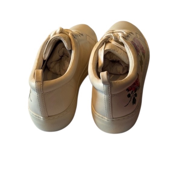 NWOT-J Slides Cream Sneakers with Red Floral Embroidery - Picture 7 of 14